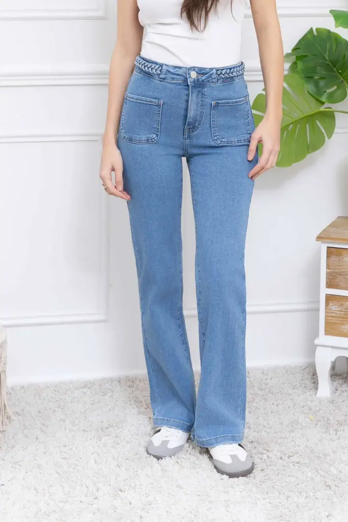 Jeans Tresse à la taille