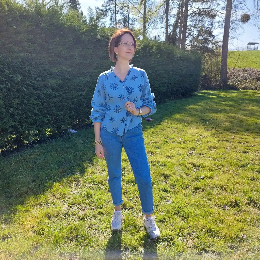 Chemise gaze de coton effet broderie