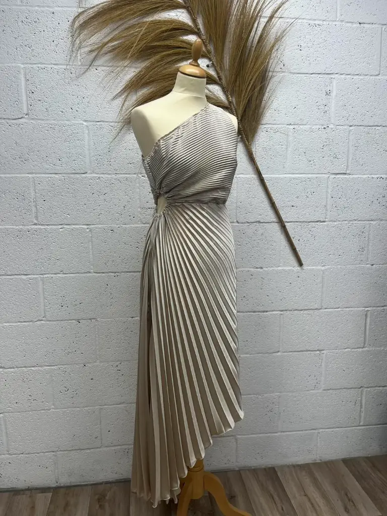 Robe plissée unie (S)