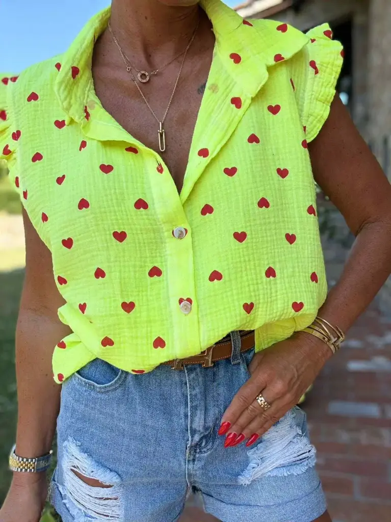Blouse gaze de coton coeur