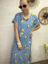 Robe rayée citron