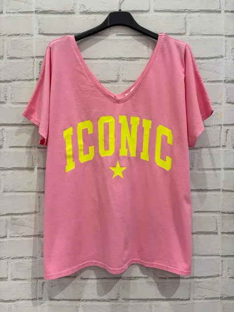 T-shirt Iconic col V