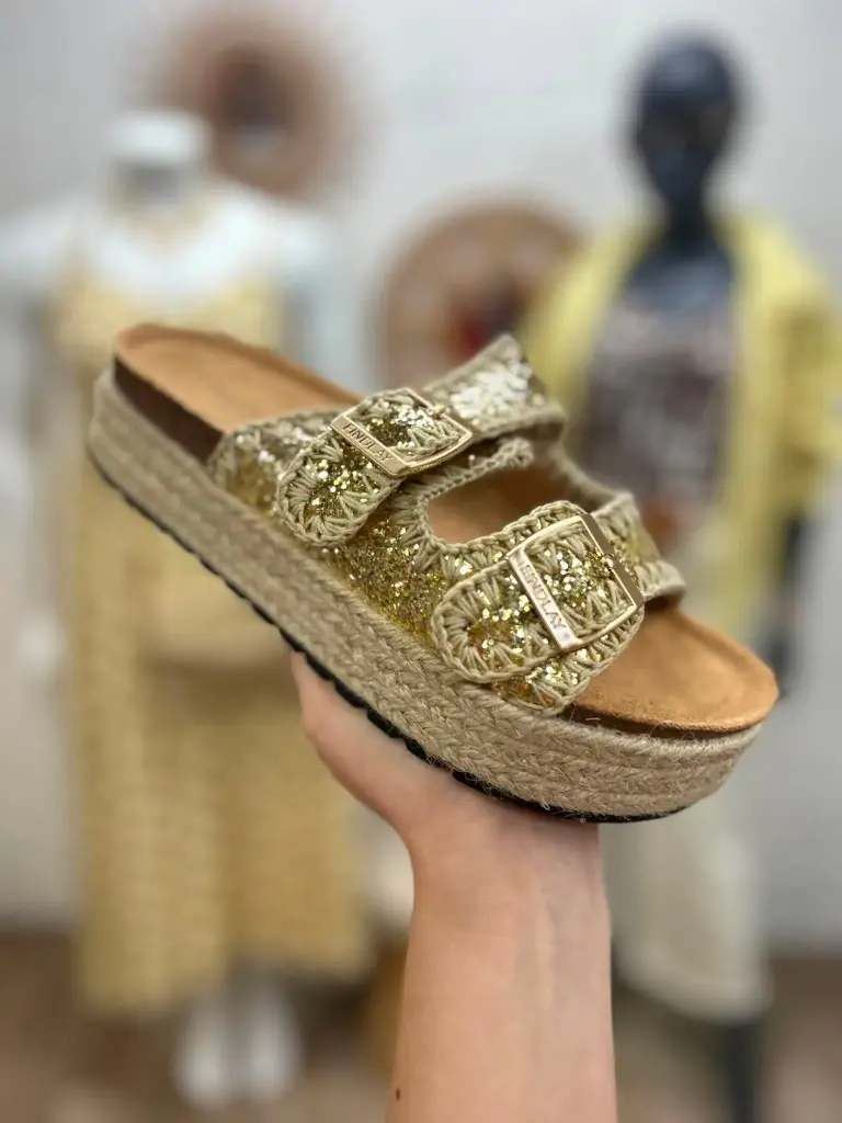 Mules sparkling - gold