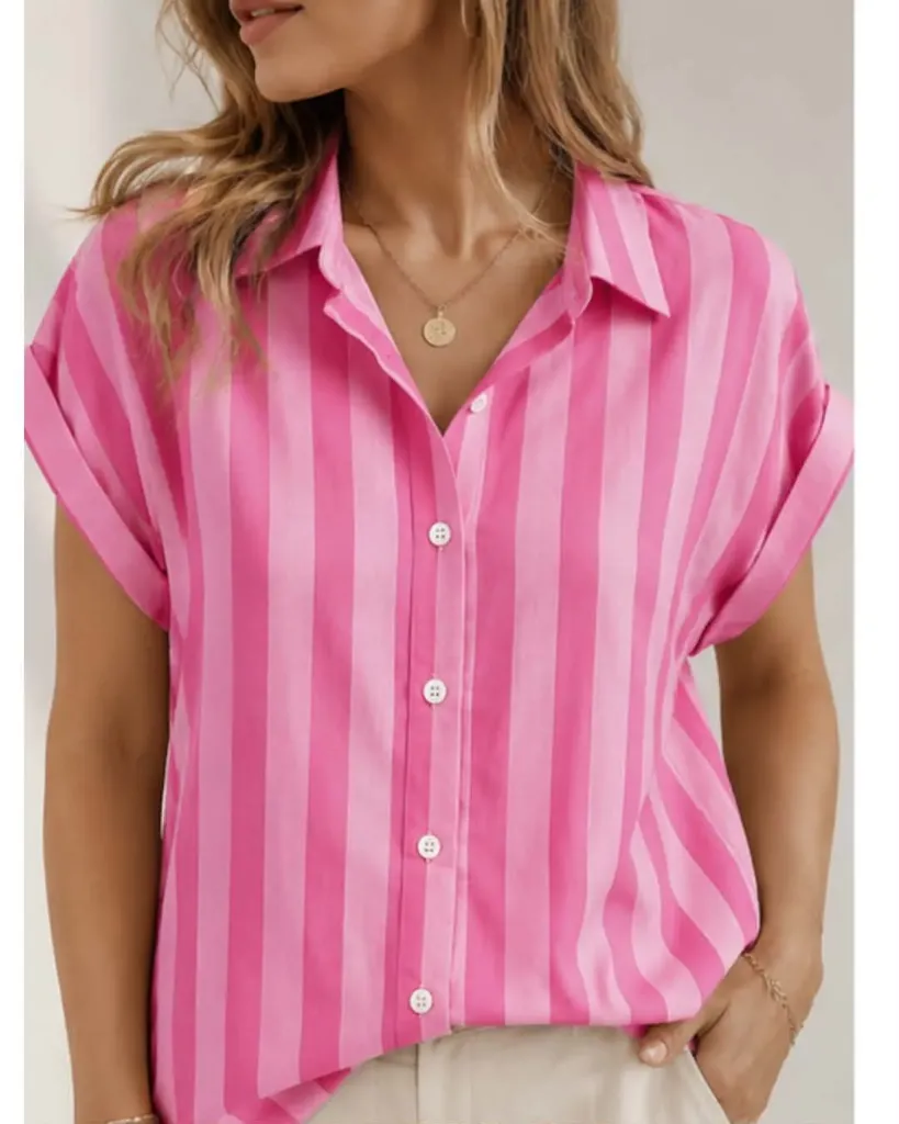 Chemise Lignée Rose