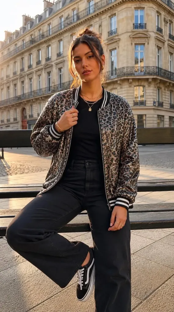Bombers sequins léo