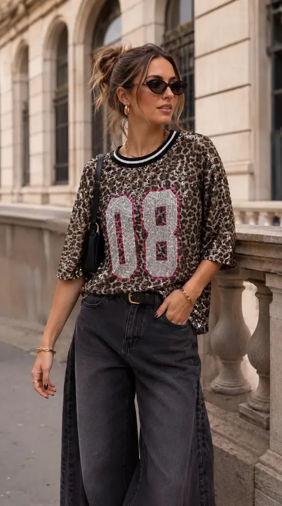 T-shirt sequins - léo
