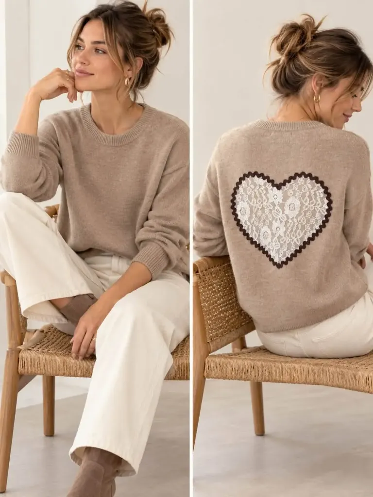 Pull dos coeur dentelle GT