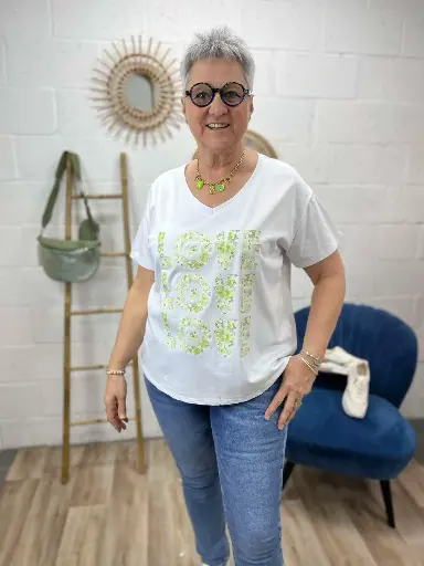 T-shirt Love Fleuri 
