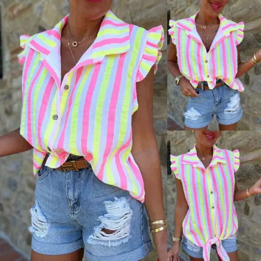 Chemise rayée gaze de coton