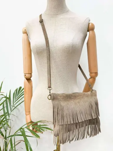 Sac cuir franges