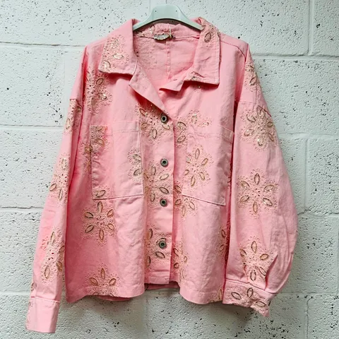 Veste denim brodée